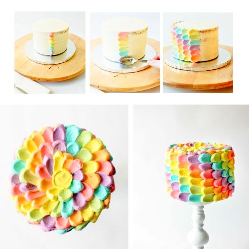 Idée de décoration d'un Rainbow cake