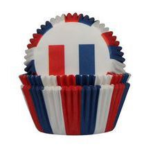 50 caissettes à cupcakes "drapeau Français"