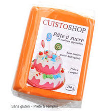 Pâte à sucre couleur ORANGE 250g - Cuistoshop DLUO DEPASSEE