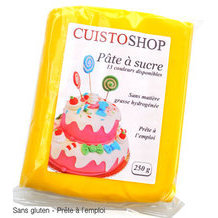 Pâte à sucre couleur JAUNE 250g Cuistoshop