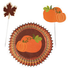 Kit cupcakes: caissettes et pics thème automne 