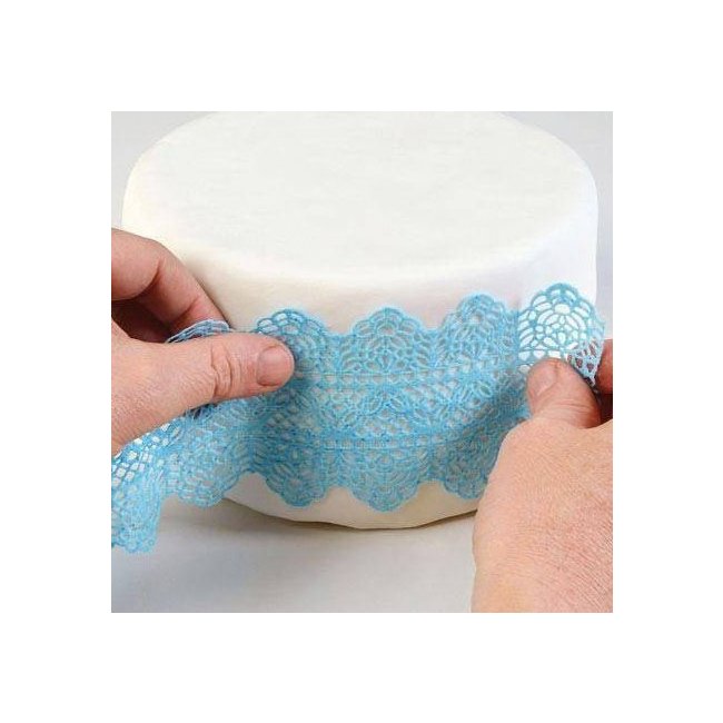 Tapis de dentelle de silicone décoration de gâteau comestible de moule d'impression d'artisanat de sucre 3 trous triangle 