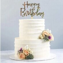 Topper à gâteau "Happy Birthday" doré