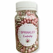 Sprinkles en sucre MIX ROSE/ARGENT Etoile