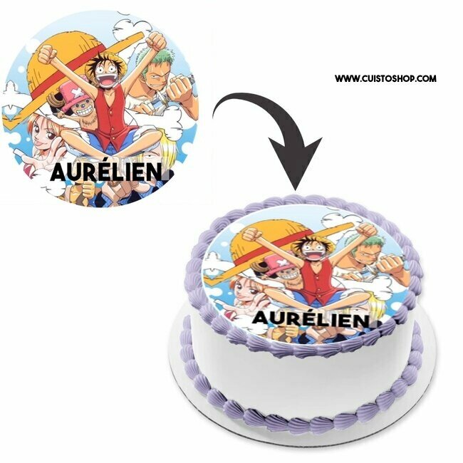 One Piece Décoration de gâteau comestible disque Azyme Sucre